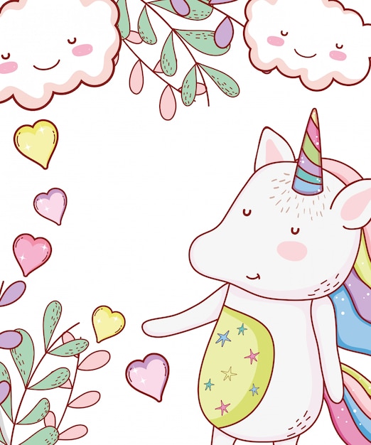 Vector unicorn cute cartoon