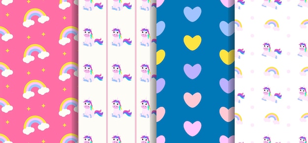 Unicorn digital paper unicorn pattern