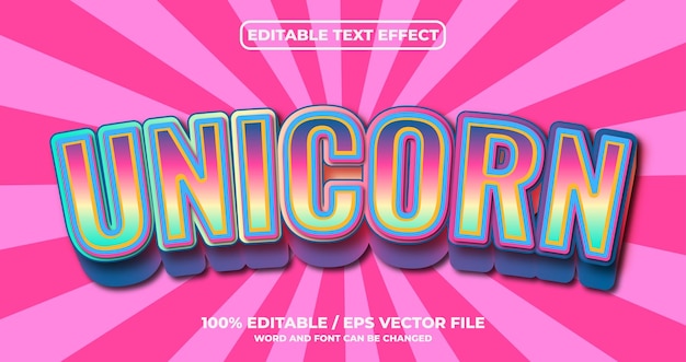 Unicorn editable text effect