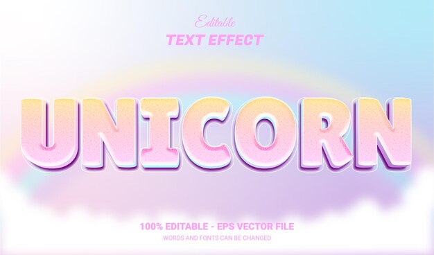 Unicorn editable text effect