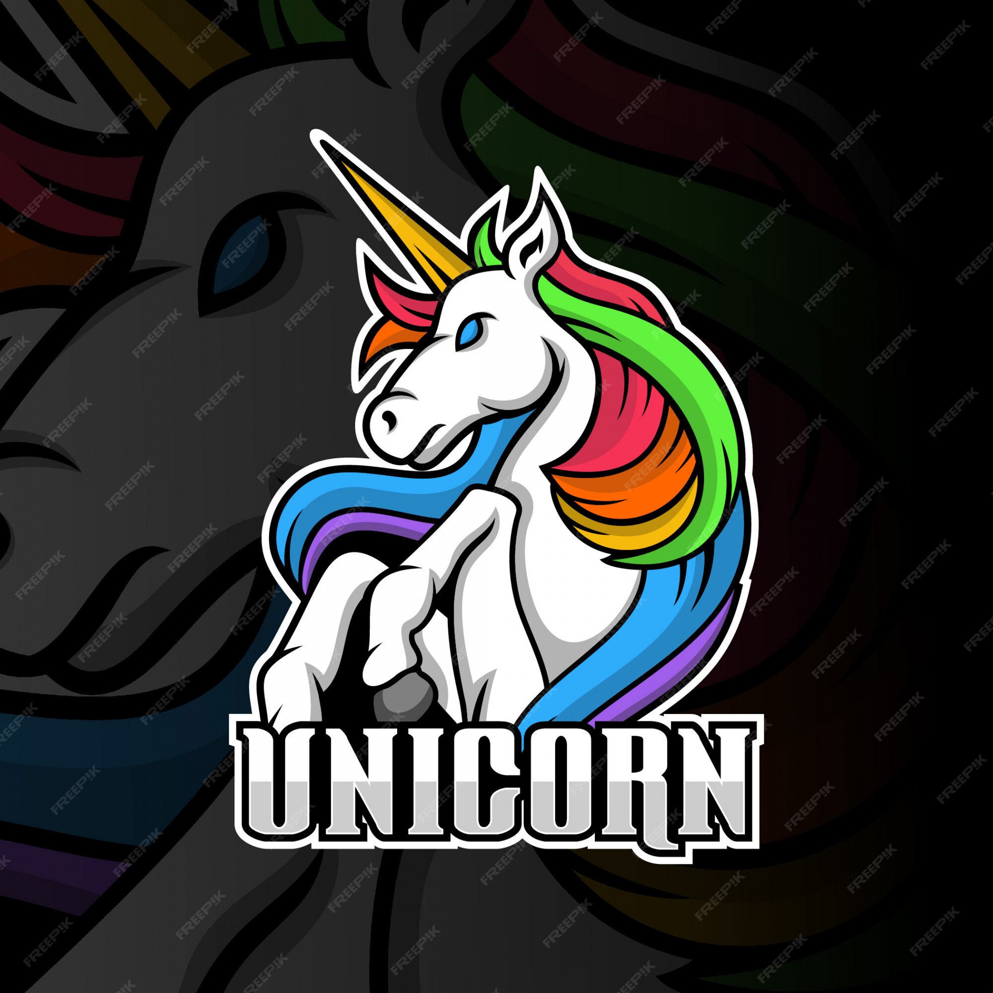 Premium Vector | Unicorn esport gaming logo