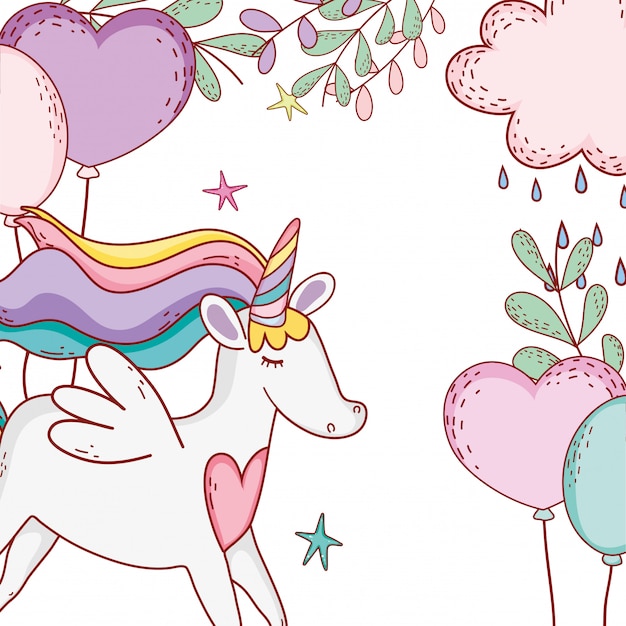 Unicorn fantasy tekening cartoon