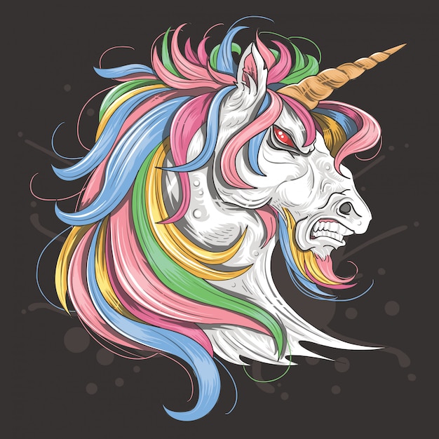 Unicorn fierce rainbow volledige kleur