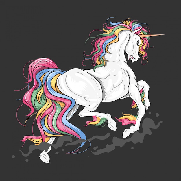 Unicorn full color jump vector