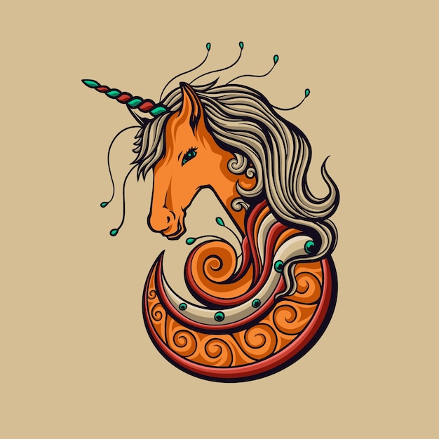 Vector unicorn head illustration