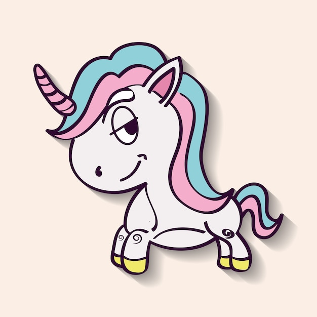 unicorn horse horn cartoon magic fantasy icon