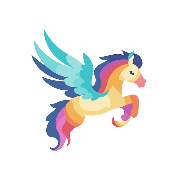 Vector unicorn icon in flat style isolated on white background vector illustration