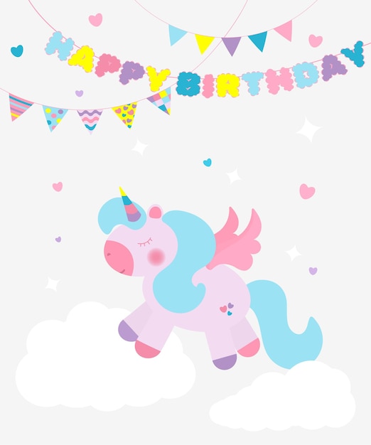 Immagine di unicorno, biglietto d'auguri