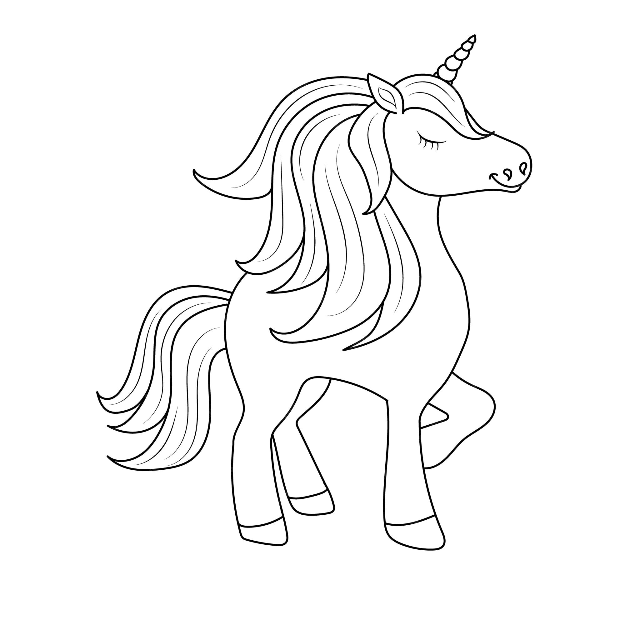 Premium Vector  Unicorn coloring page for kids