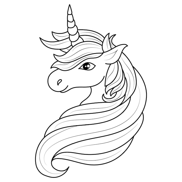 Premium Vector  Unicorn kids coloring page vector blank printable design  for children