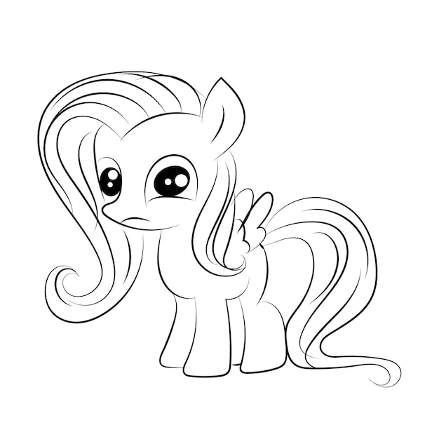 pony coloring book, little pony coloring book for kids, template, vector  illustration, line 25659996 Vector Art at Vecteezy