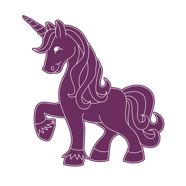 Unicorn kinderen kleurplaten pagina vector leeg afdrukbare zwart-wit ontwerp