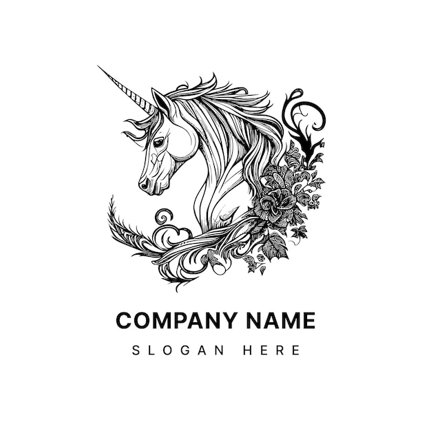 Unicorn Logo is a symbol of magic purity and untamed beauty