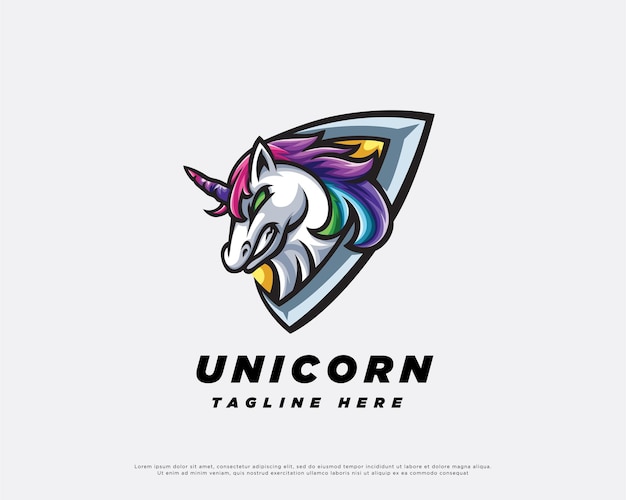 Vector unicorn logo mascot design