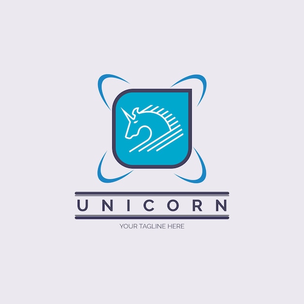Vector unicorn logo template design for brand or company and other