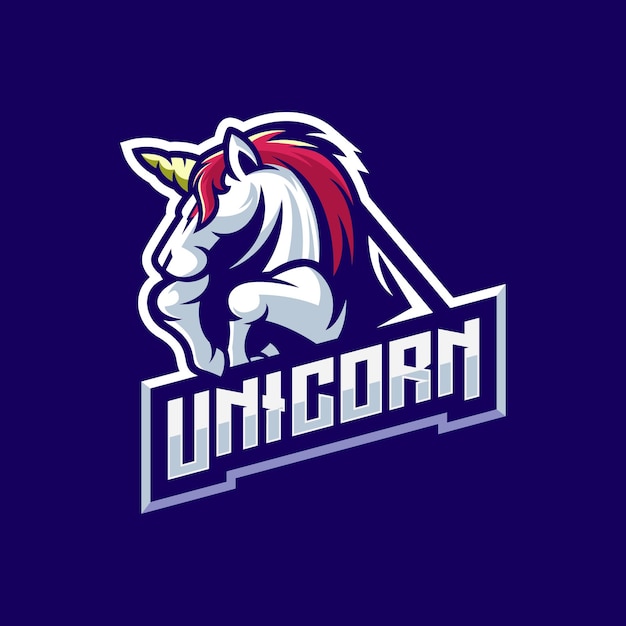 Logo unicorno con vettore per la tua squadra o club