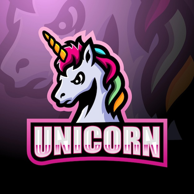 Unicorn mascot esport logo design