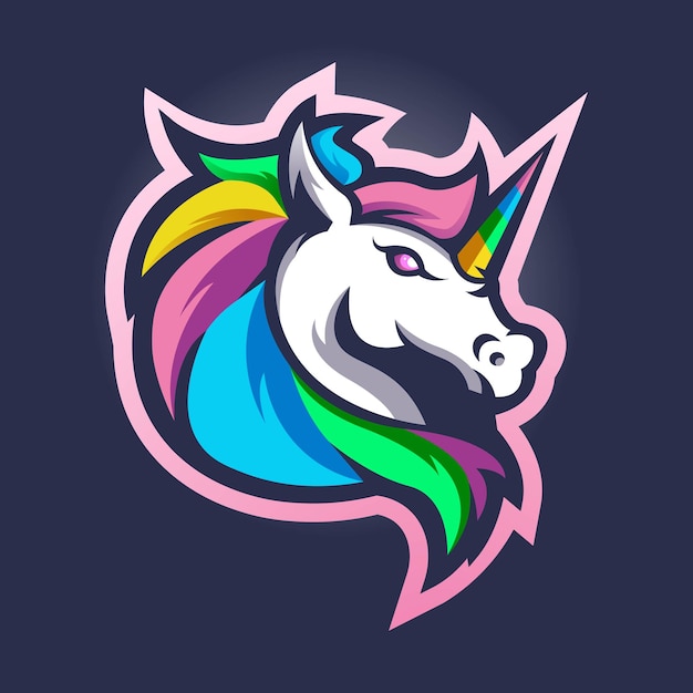 Vector unicorn mascot logo design