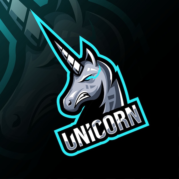 Unicorn mascot logo template design