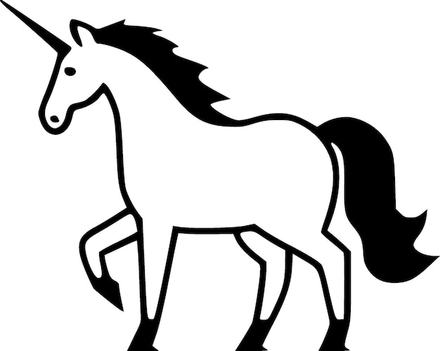 Unicorn Minimalist and Simple Silhouette Vector illustration