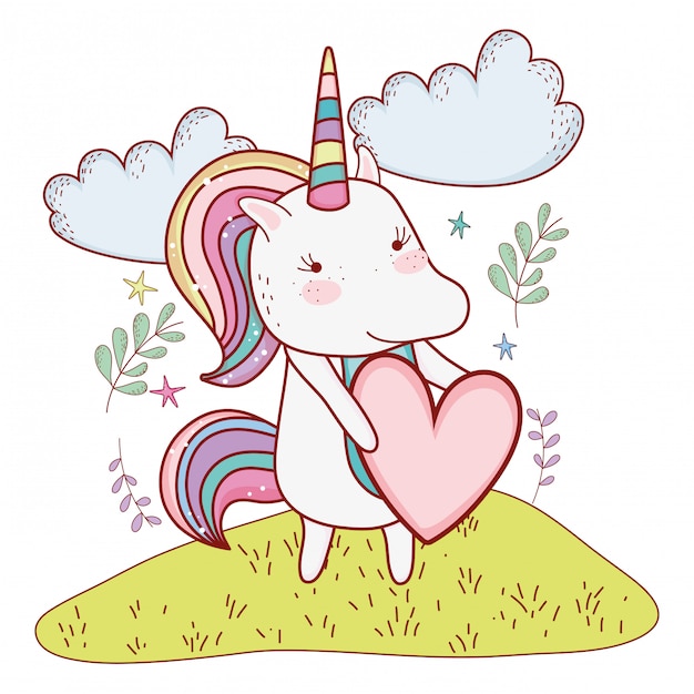 Unicorno a disegni naturalistici