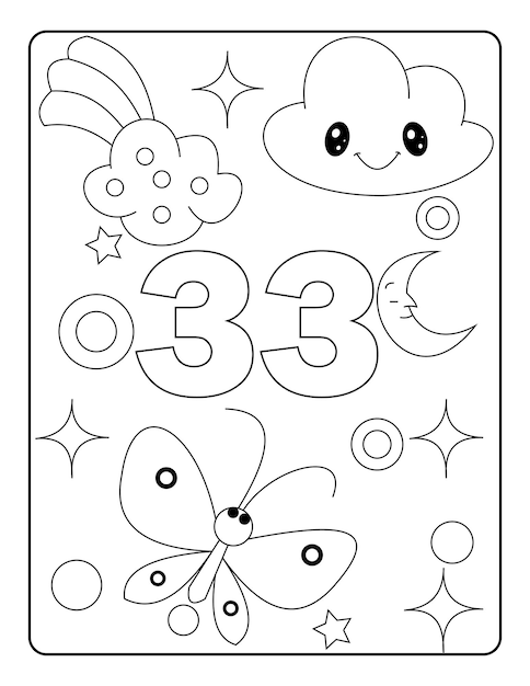 Unicorn number coloring page