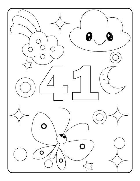 Unicorn number coloring page