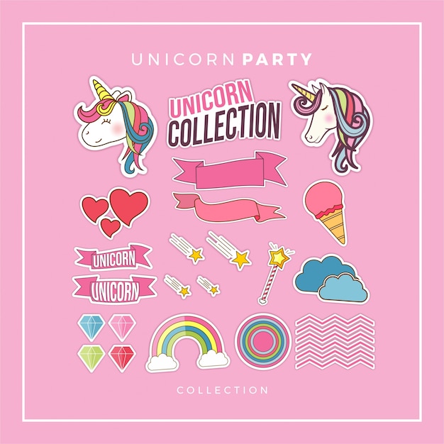 Unicorn Party Collection Elements