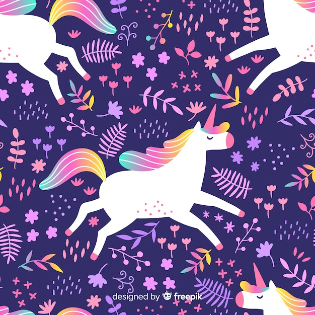 Vector unicorn pattern