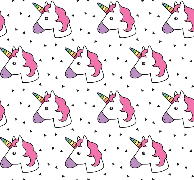 Unicorn pony pink girl black white portrait