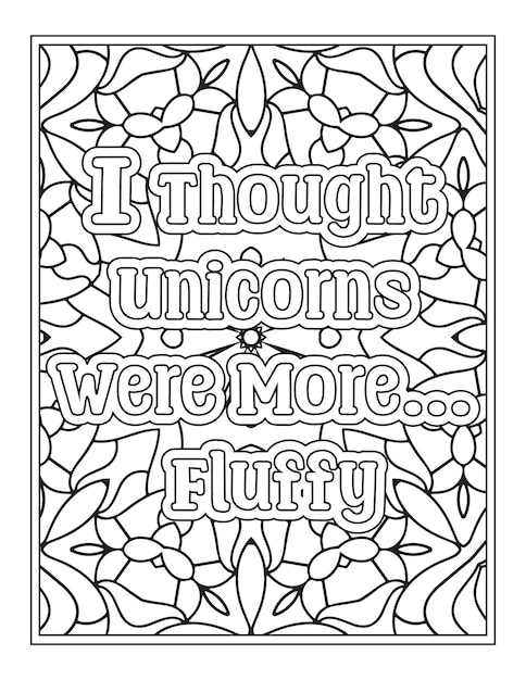 Disegni da colorare di citazioni di unicorno per pagine da colorare kdp