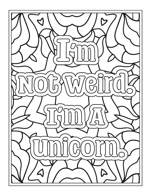 Unicorn Quotes Coloring Pages for Kdp Coloring Pages