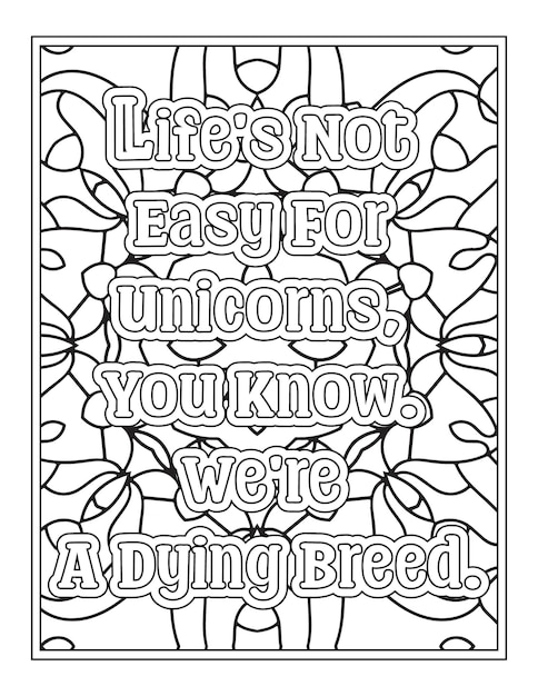 Unicorn Quotes Coloring Pages for Kdp Coloring Pages