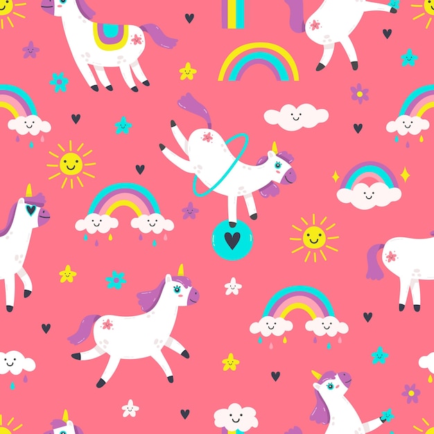 Unicorn seamless pattern