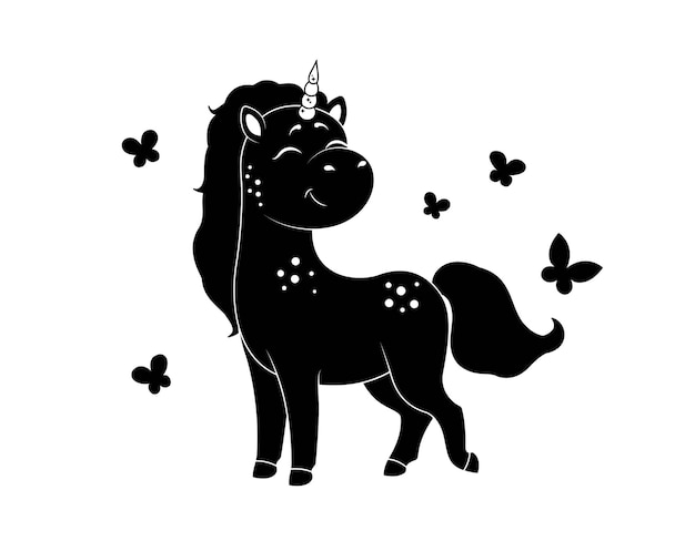 Vector unicorn silhouette concept