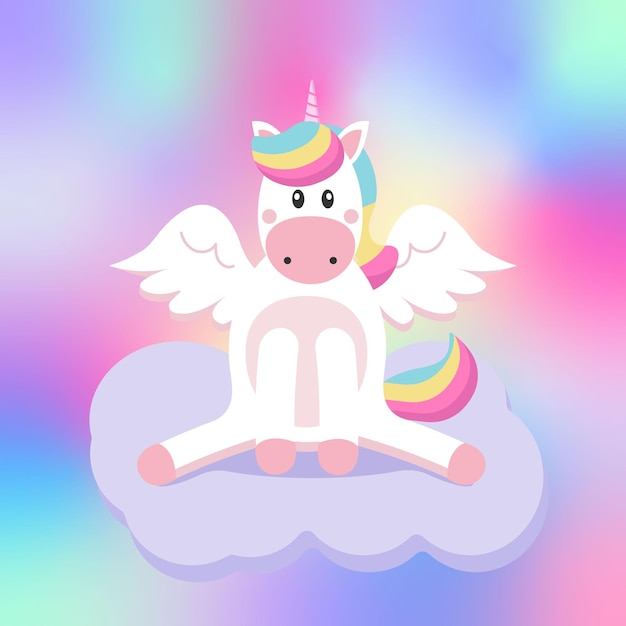 unicorn sitting on a cloud