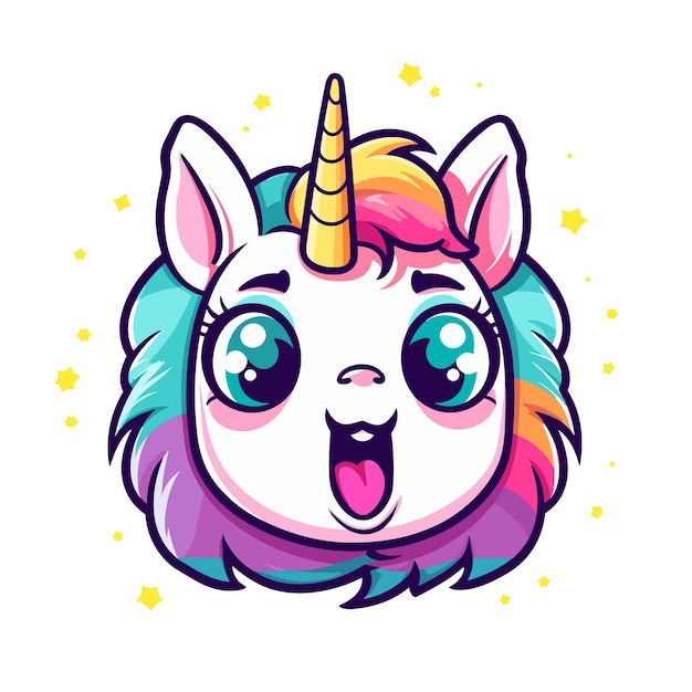 Unicorn surprised cartoon vector for tshirt design