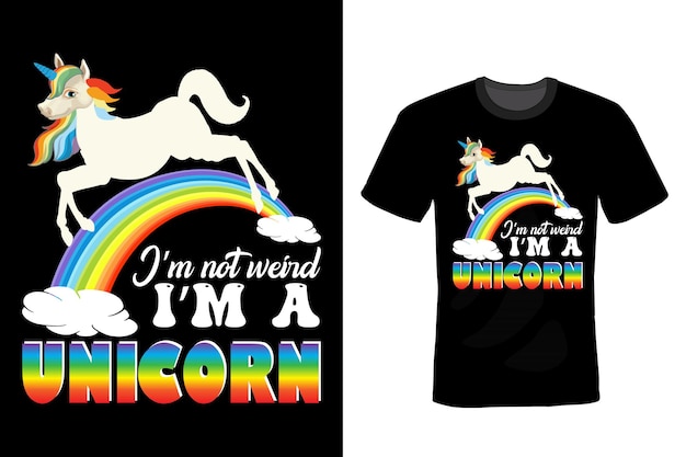 T-shirt unicorno design tipografia vintage