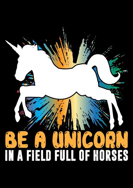 Vector unicorn t shirt design typography vintage