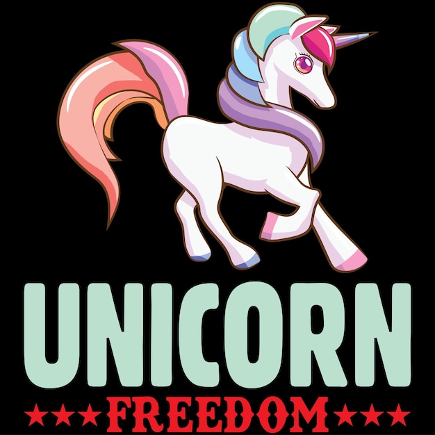 Vettore design del pacchetto di t-shirt unicorno