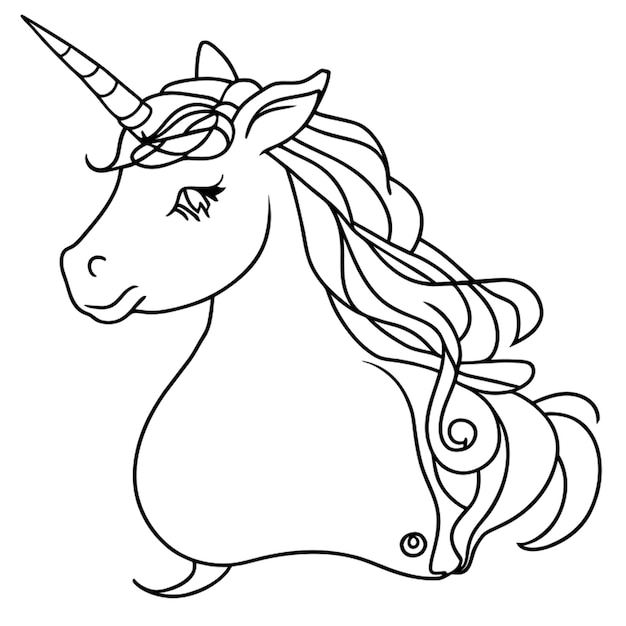 unicorn vector illustratie lijnkunst