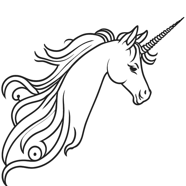 unicorn vector illustration line art