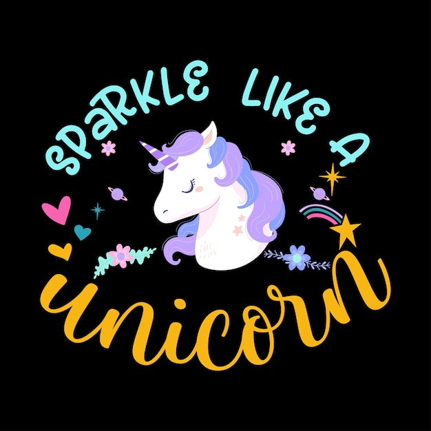 Unicorn vector Tshirt Design