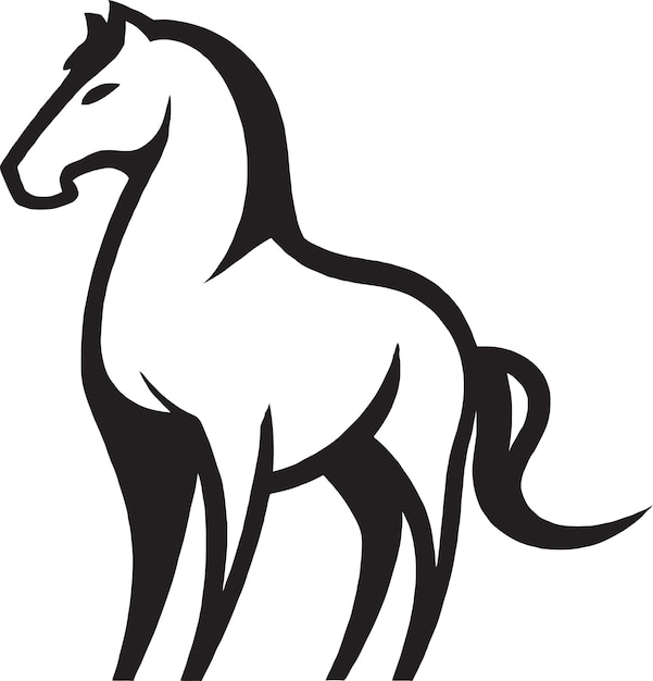 Vector unicorn with horn and flowing hair icon