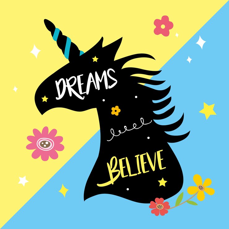 Vector unicorns horse cute dream fantasy vector 