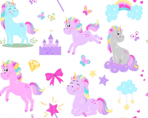 Unicorns naadloze patroon