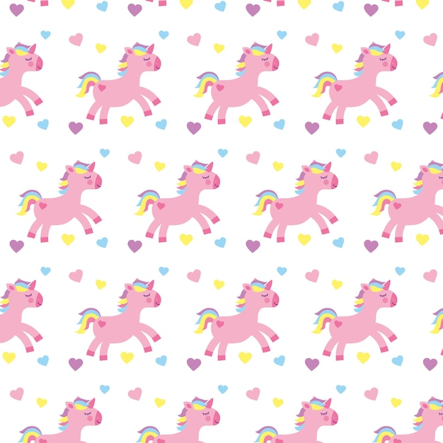 Vector unicorns pattern background