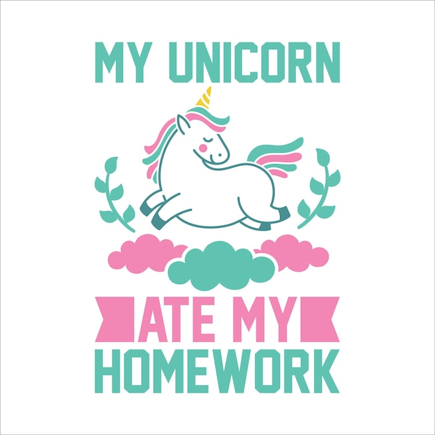 Vector unicoron voor typografie tshirt vector svg cut-bestand