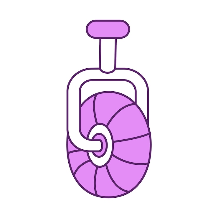 Vector unicycle semi flat color vector element