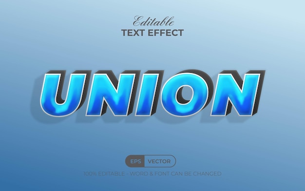 Unieblauw teksteffect lange schaduwstijl Bewerkbaar teksteffect